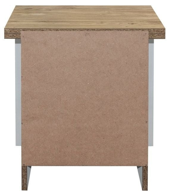 Highgate Grey and Oak Effect Bedside Cabinet - 2 Drawers