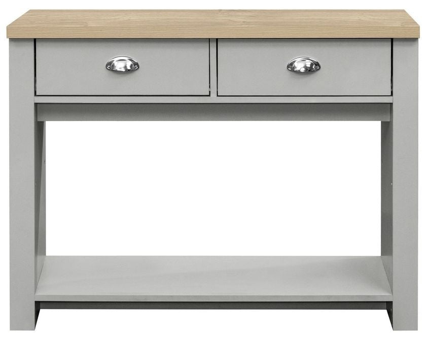 Highgate Grey and Oak Effect Console Table - 2 Drawers