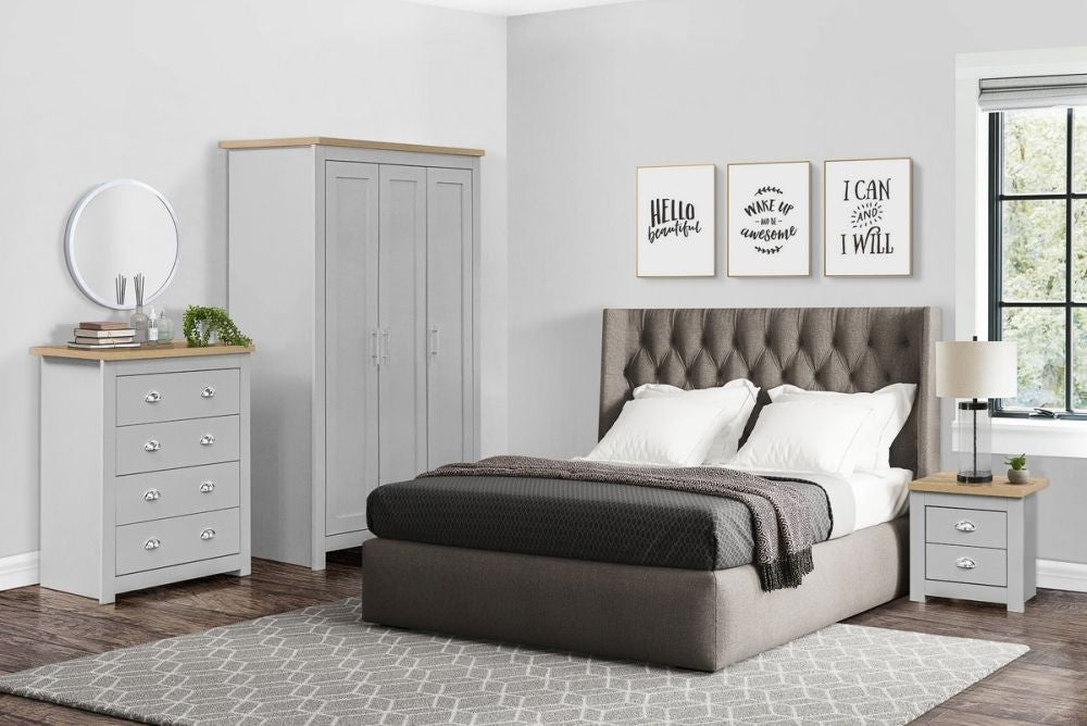 Highgate Grey and Oak Effect Wardrobe - 3 Doors