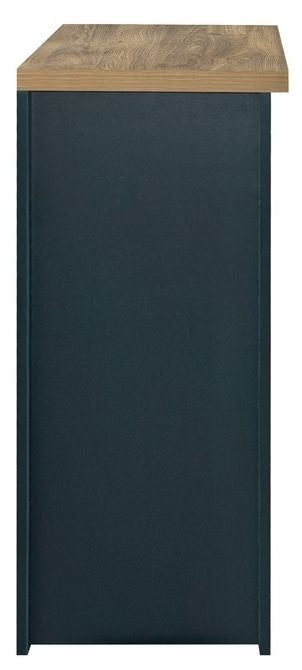 Highgate Blue and Oak Effect Small Sideboard - 2 Doors