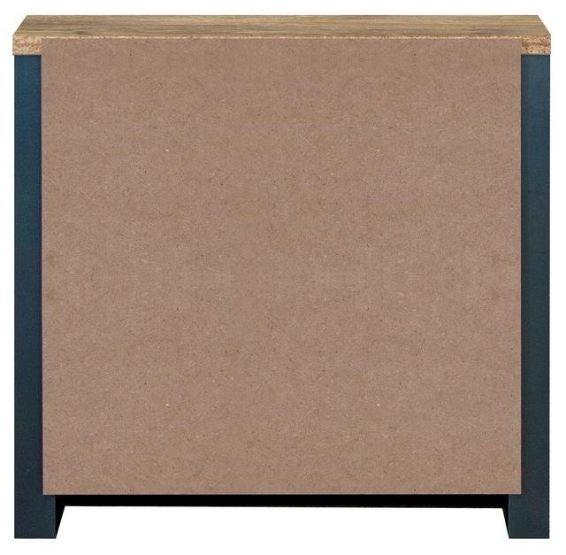 Highgate Blue and Oak Effect Small Sideboard - 2 Doors