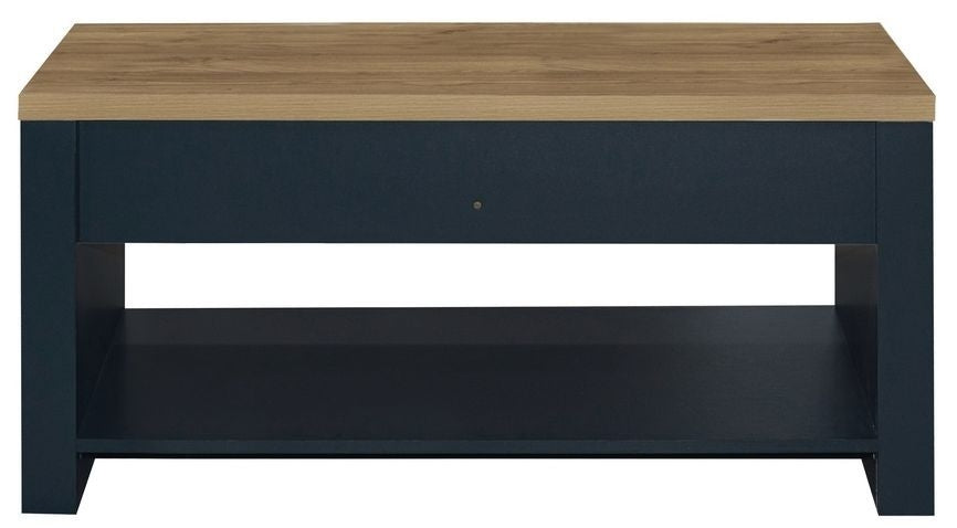 Highgate Blue and Oak Effect Coffee Table - 2 Drawers
