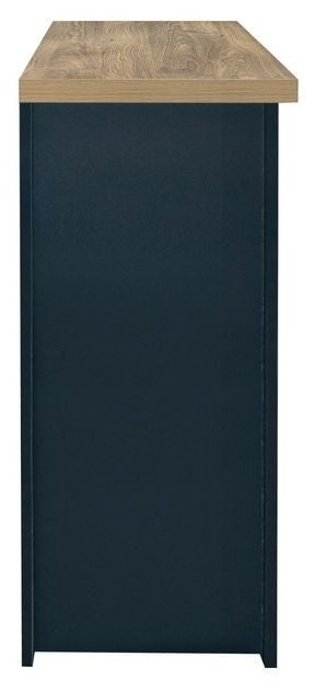 Highgate Blue and Oak Effect Console Table - 2 Drawers