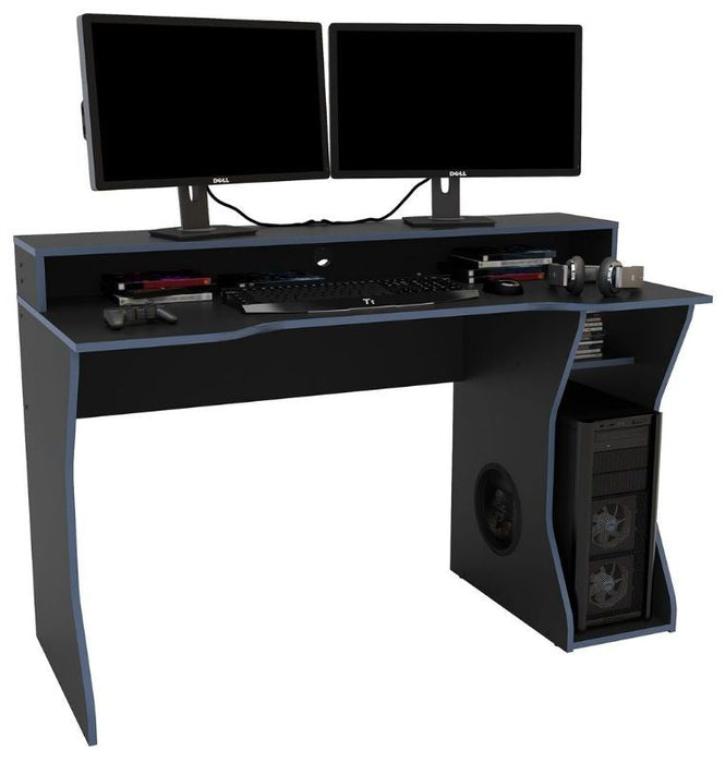 Enzo Black and Blue Gaming Desk