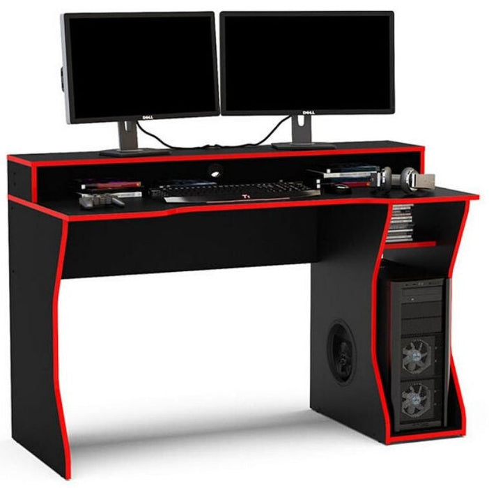 Enzo Black and Red Gaming Desk