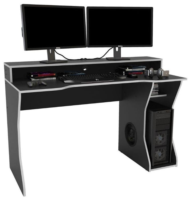 Enzo Black and Silver Gaming Desk