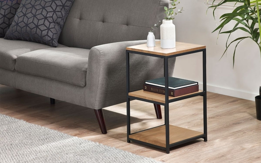 Tribeca Sonoma Oak Tall Narrow Side Table