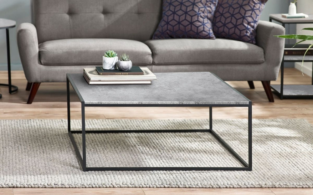 Staten Concrete Effect Square Coffee Table