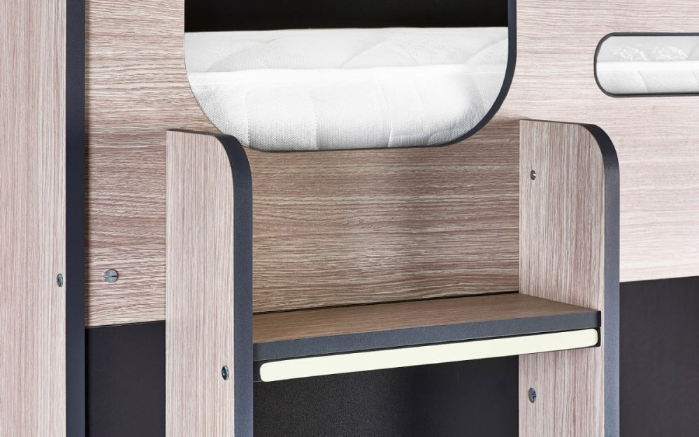 Hercules Woodgrain and Anthracite High Sleeper Bed