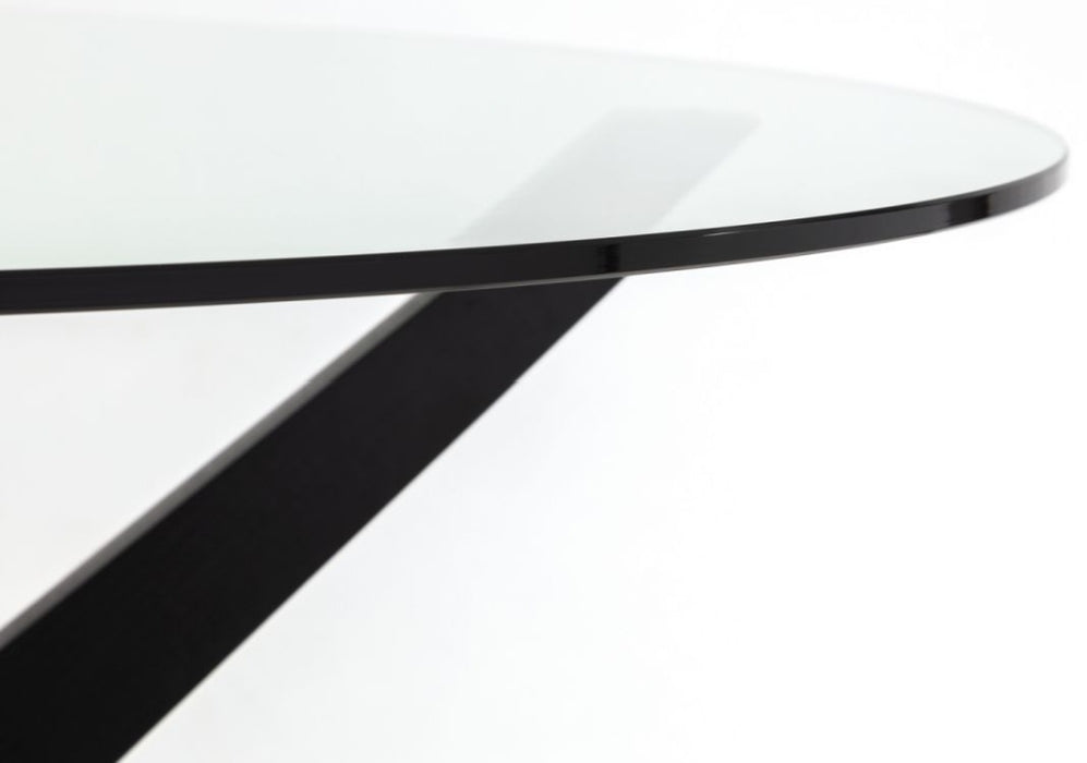 Hayden Black Lacquered Round Dining Table - 4 Seater