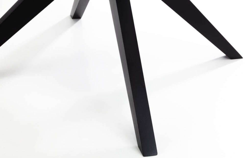 Hayden Black Lacquered Round Dining Table - 4 Seater