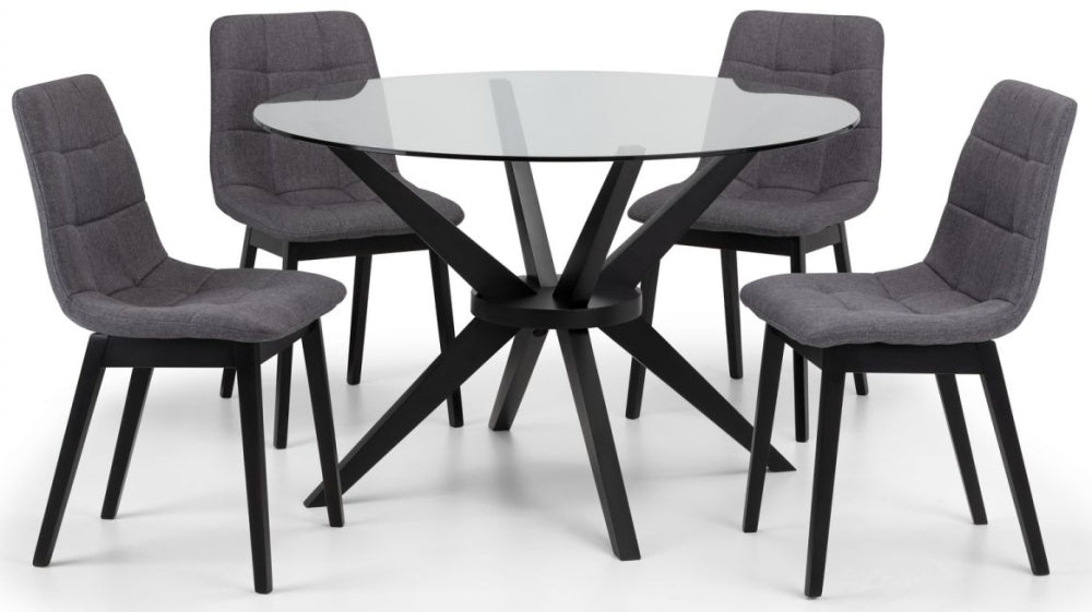 Hayden Black Lacquered Round Dining Table - 4 Seater
