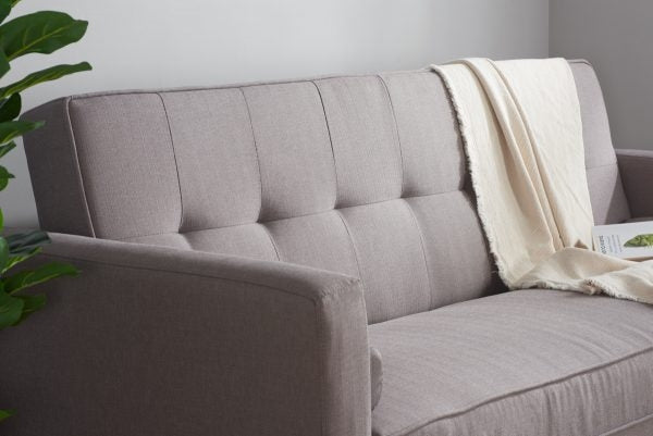 Ethan Grey Fabric 3 Seater Click Clack Sofa Bed
