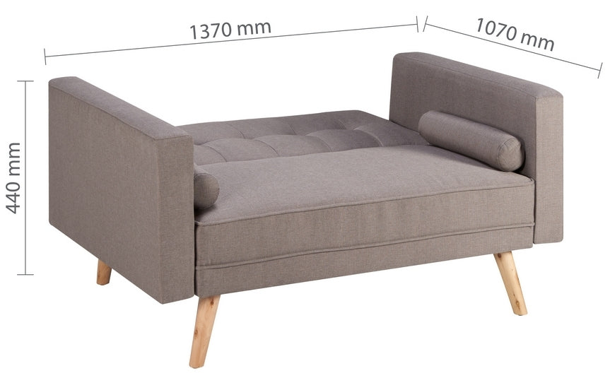 Ethan Grey Fabric 2 Seater Click Clack Sofa Bed