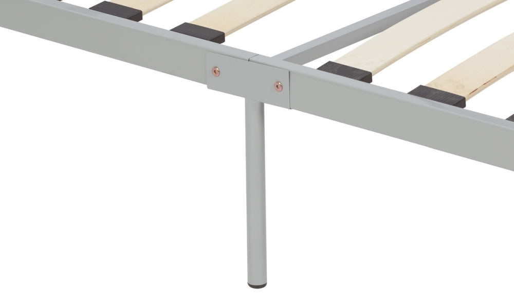 Solo Silver 3ft Single Metal Bed Frame