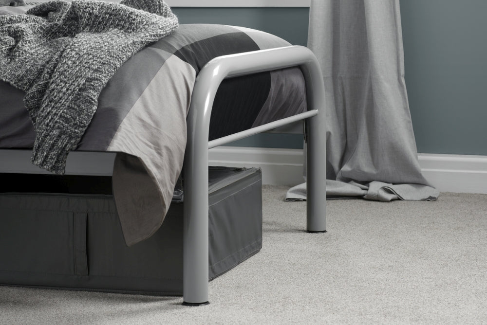 Solo Silver 3ft Single Metal Bed Frame