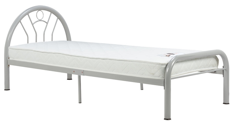 Solo Silver 3ft Single Metal Bed Frame
