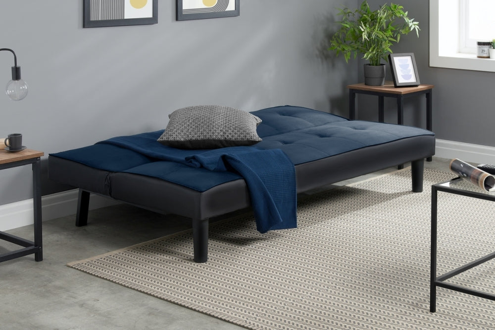 Aurora Midnight Blue Fabric Sofa Bed