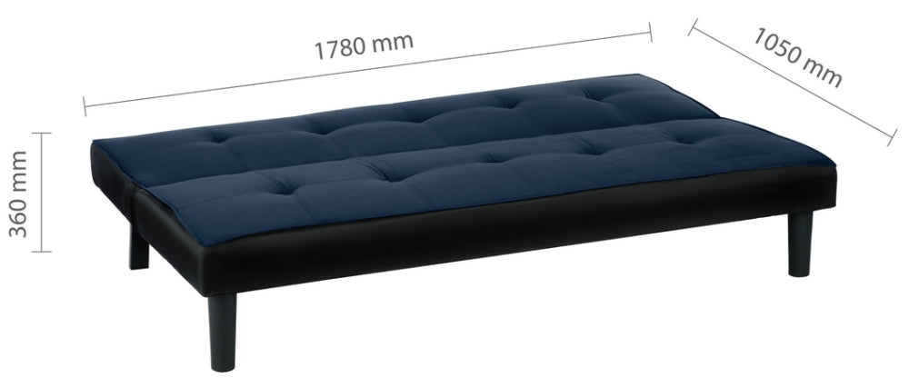 Aurora Midnight Blue Fabric Sofa Bed