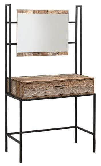 Urban Rustic Wood Effect Industrial Style 1 Drawer Dressing Table