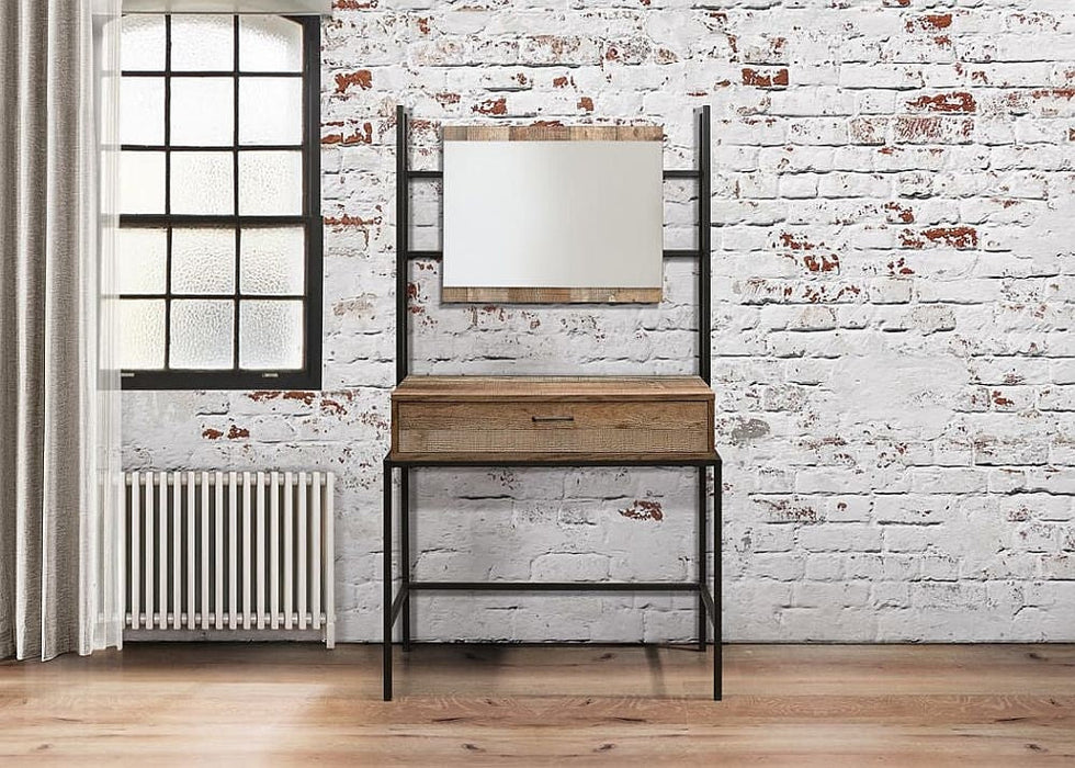Urban Rustic Wood Effect Industrial Style 1 Drawer Dressing Table