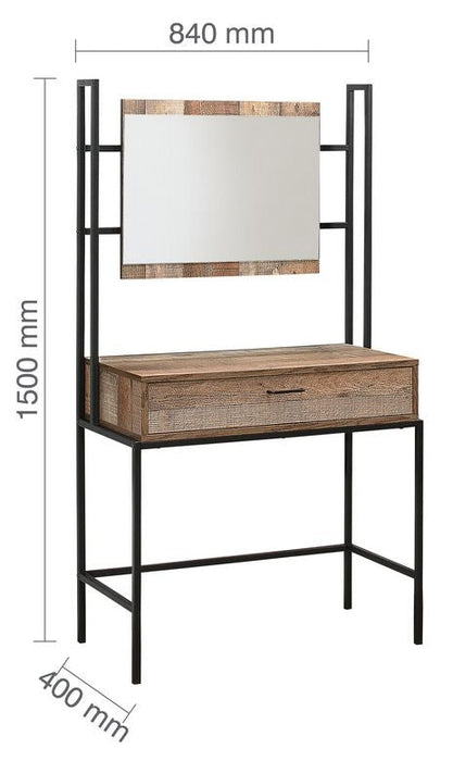 Urban Rustic Wood Effect Industrial Style 1 Drawer Dressing Table