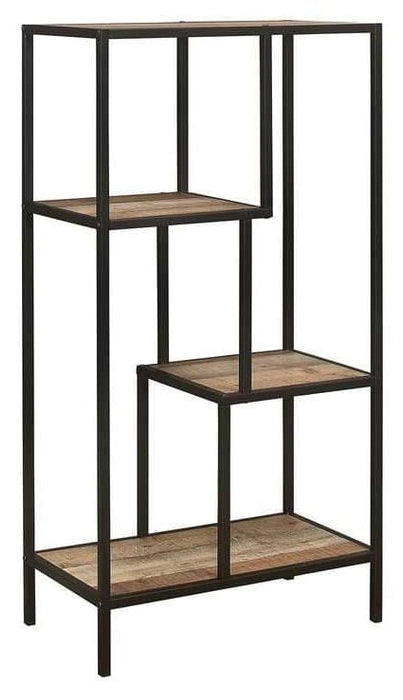 Urban Rustic Wood Effect Industrial Style Shelving Unit