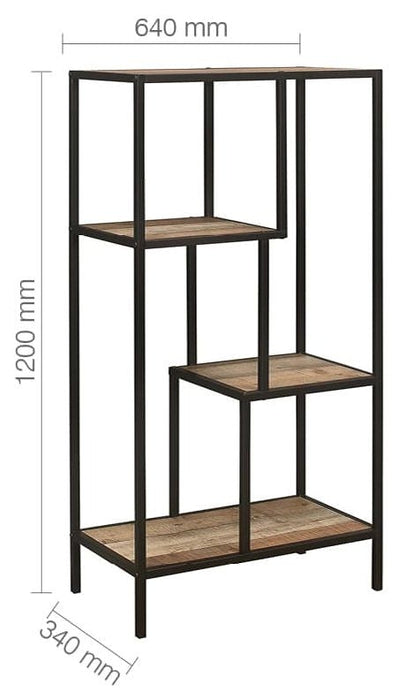 Urban Rustic Wood Effect Industrial Style Shelving Unit