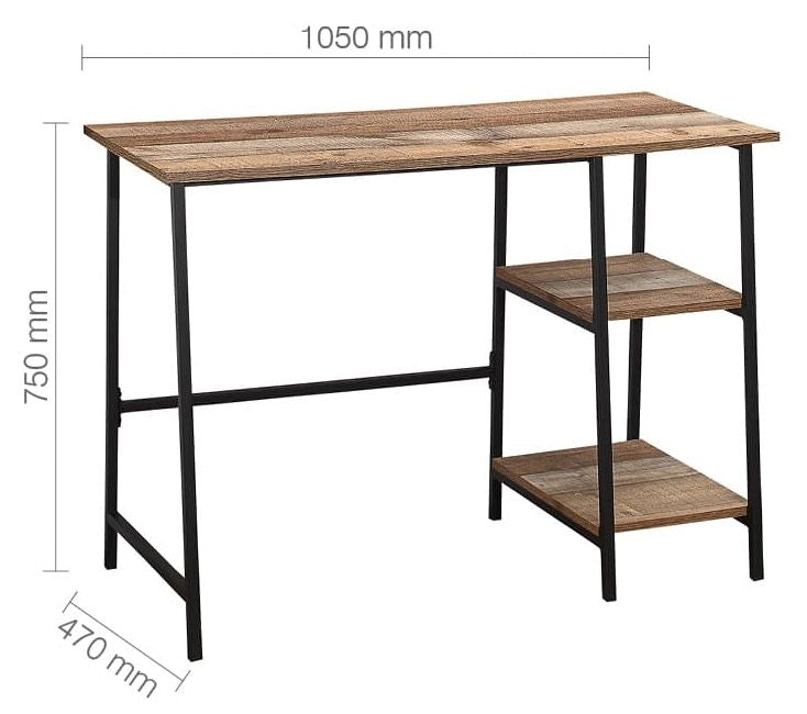 Urban Rustic Wood Effect Industrial Style Study Desk
