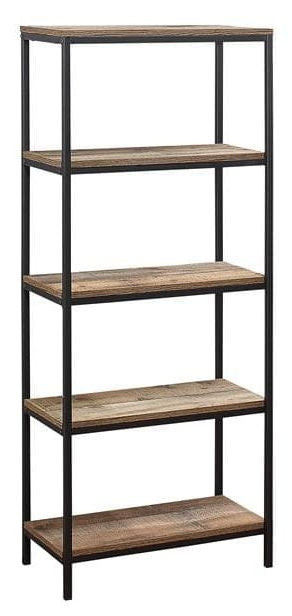 Urban Rustic Wood Effect Industrial Style Tall Bookcase