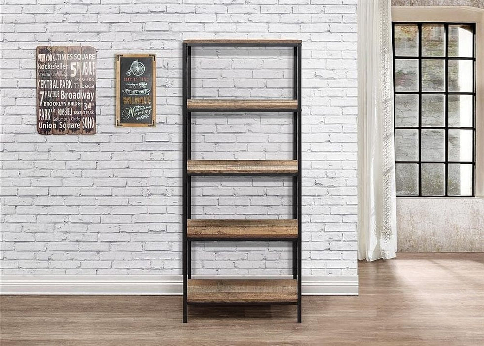 Urban Rustic Wood Effect Industrial Style Tall Bookcase