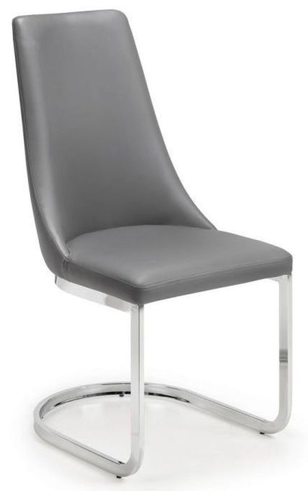 Como Grey High Gloss Extending 2-4 Seater Dining Table Set with 4 Cantilever Chairs