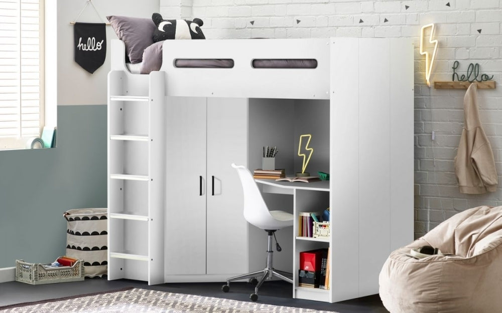 Hercules White High Sleeper Bed