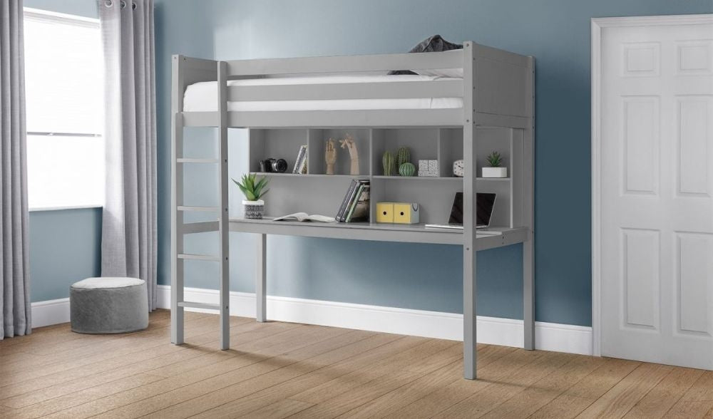 Titan Dove Grey High Sleeper Bed