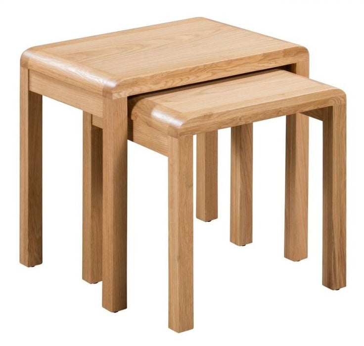 Curve Oak Nest of 2 Tables