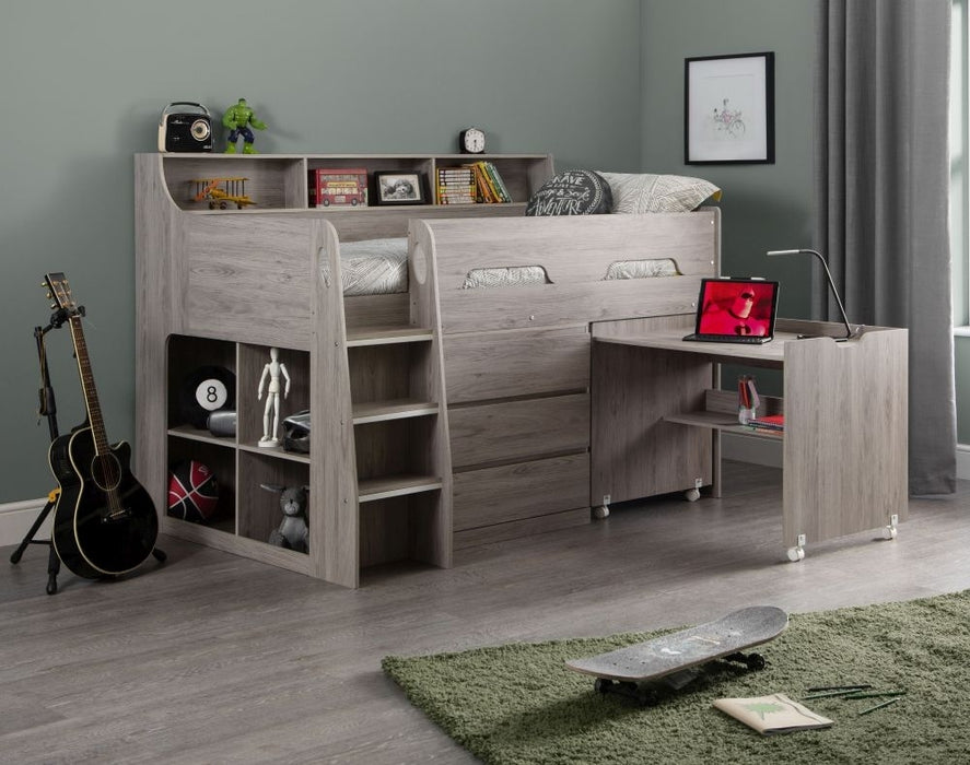 Jupiter Grey Oak Midsleeper Bed