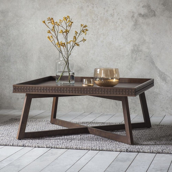 Boho Retreat Chocolate Wood 90cm Square Coffee Table