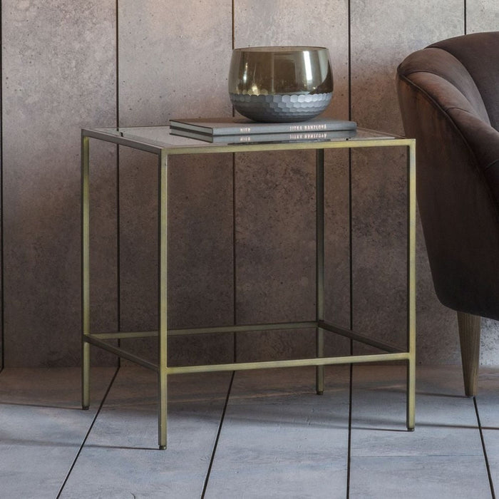 Rothbury Clear Glass and Bronze Side Table
