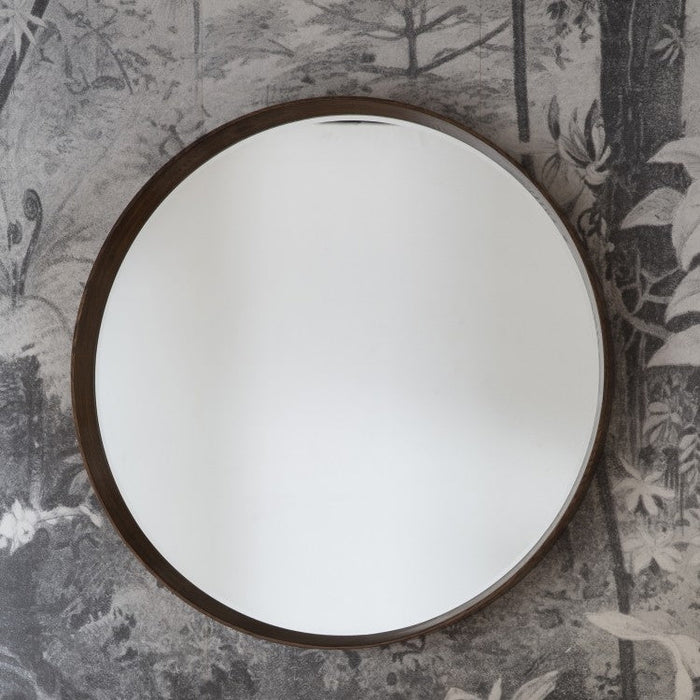 Keaton Walnut Round Mirror - 100cm x 100cm