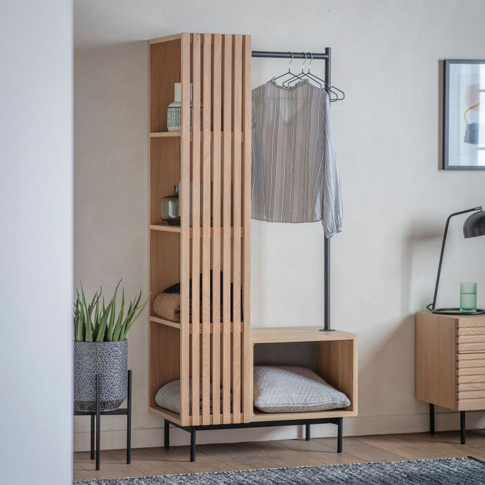 Okayama Japandi Style Oak Open Wardrobe