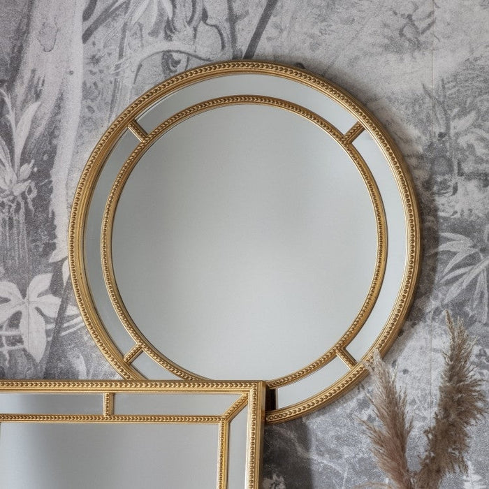 Sinatra Gold Round Mirror - 90cm x 90cm