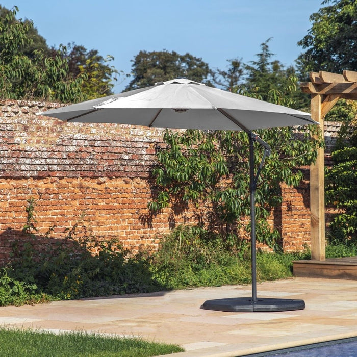 Vazzano Grey 300cm Cantilever Parasol Crank