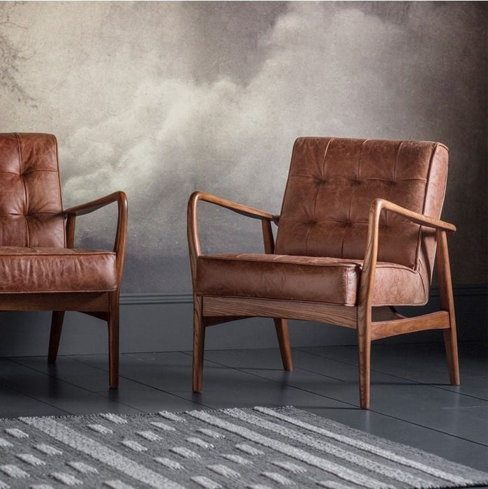 Humber Vintage Brown Leather Armchair