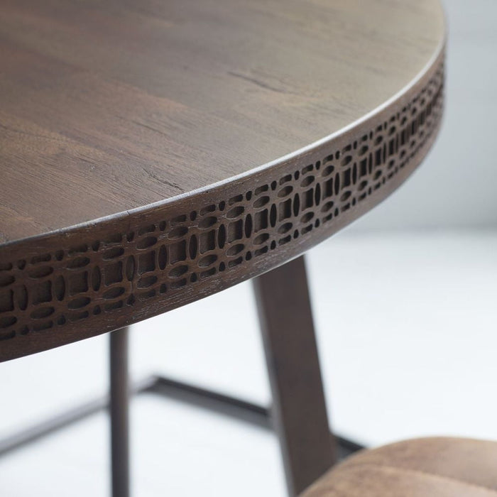 Boho Retreat 120cm Chocolate Wood Round Dining Table