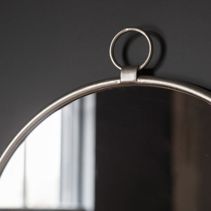 Collins Silver Round Mirror - 61cm x 70cm - Clearance M8