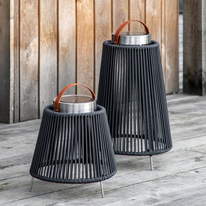 Firenze Charcoal Large LED Solar Lantern