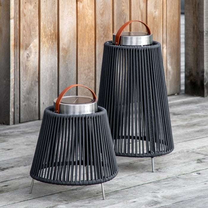 Firenze Charcoal Small LED Solar Lantern