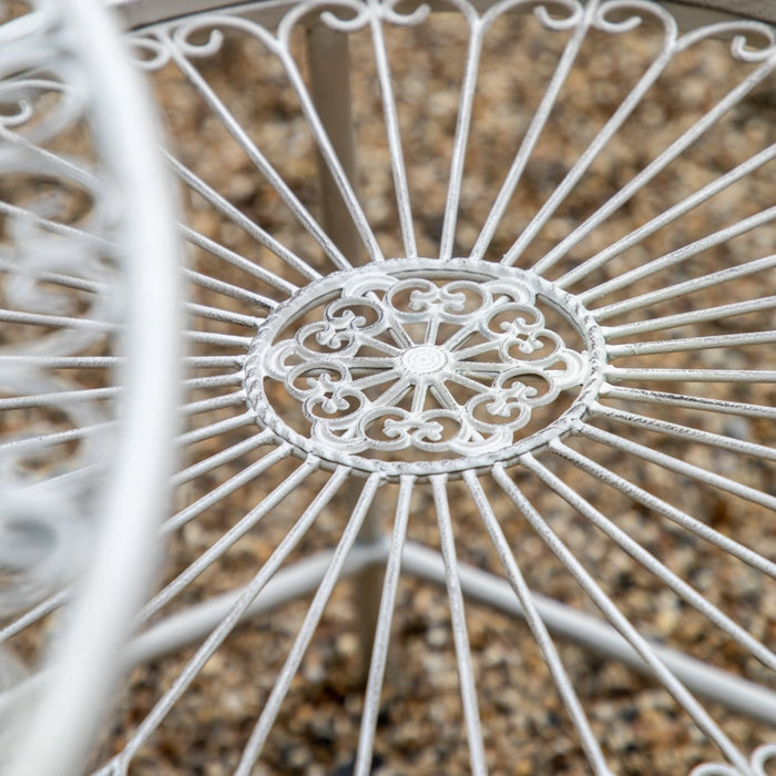 Siracusa 90cm Vanilla Metal Outdoor Garden Bistro Set