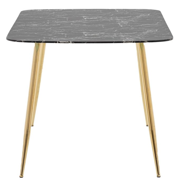 Evans 160cm Black Marble Effect and Gold Dining Table