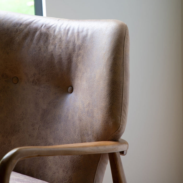 Jensen Brown Leather Armchair